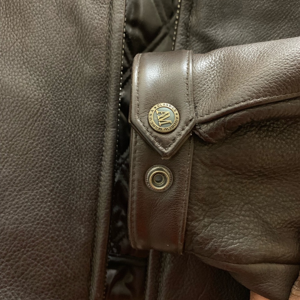 Andrew Marc brown leather jacket. Size M - Picture 8 of 8